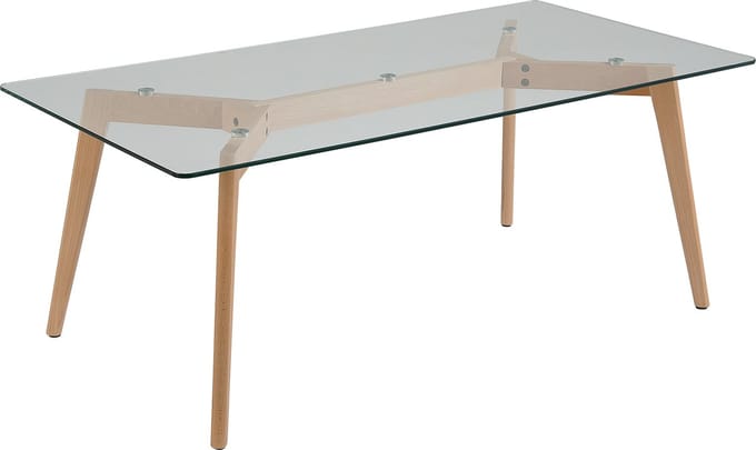 HUDSON - Salontafel - Lichte houtkleur - Glas