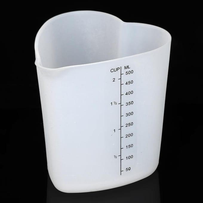 Dikte 500ml Beker Hoge Temperatuurbestendigheid Siliconen Maatbeker white