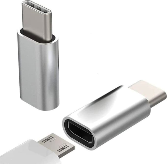 NÖRDIC MIUSB-C Micro-USB naar USB-C adapter, 1 stuk, zilver