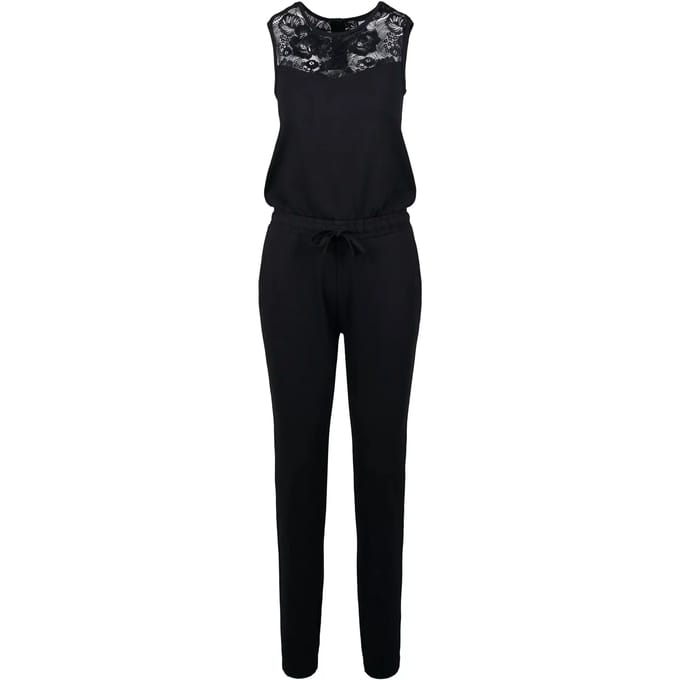 Urban Classics - Lace Block Jumpsuit - S - Zwart