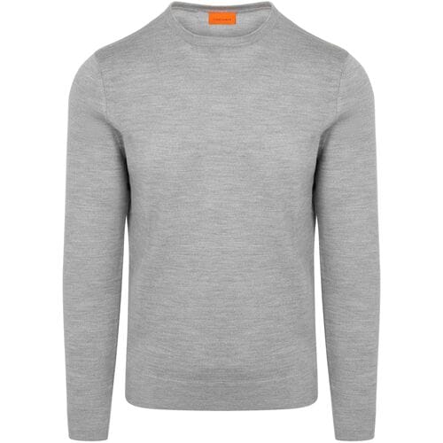 Suitable Merino Pullover Mid Grijs - Maat XXL - Heren - Sweater