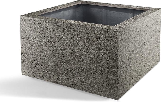 Pot Grigio Low Cube Natural Concrete - D80 x H60