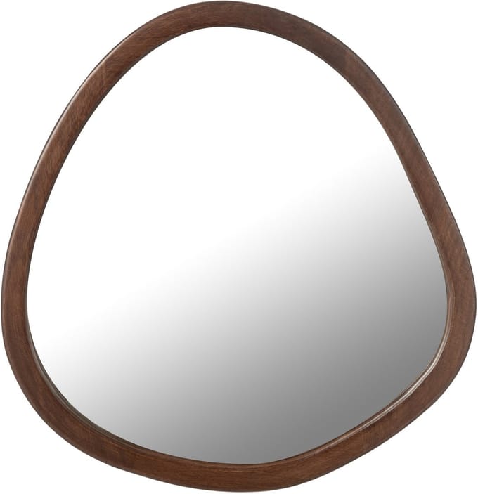 J-Line spiegel Whisp - hout - bruin - large - Ø 59 cm