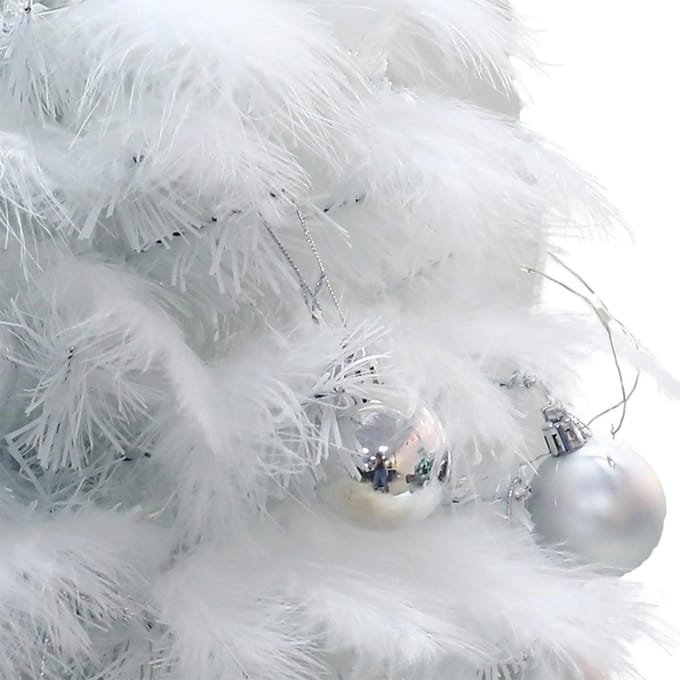 Veer Kerstboom met Lichtsnoer Kunstmatige Kerstboom Decoratie Gesimuleerde Desktop white