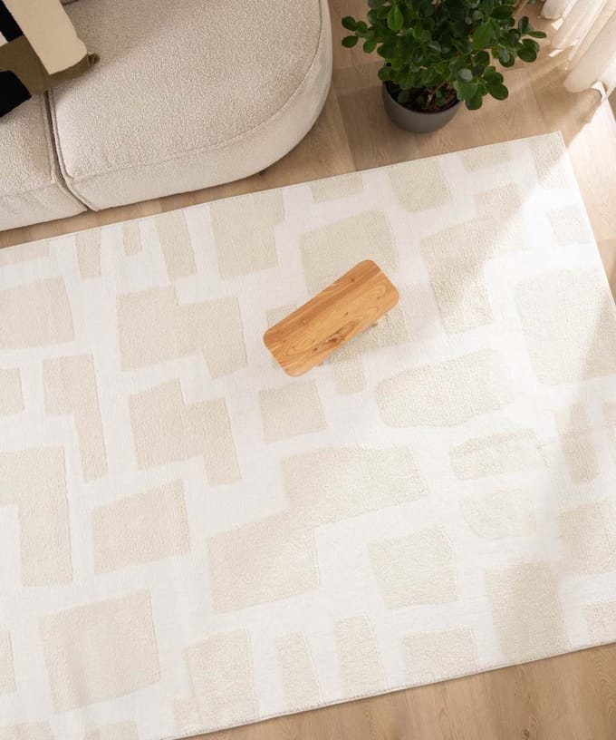 Scandinavisch vloerkleed - Contour Stone crème 100x200