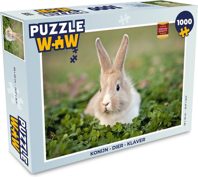 Puzzel Konijn - Dier - Klaver - Legpuzzel - Puzzel 1000 stukjes volwassenen