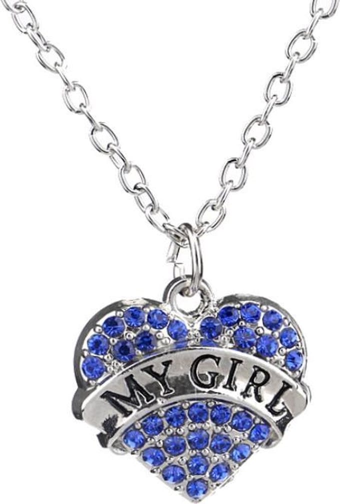 Fako Bijoux® - Ketting - Hart - Kristal - My Girl - Blauw