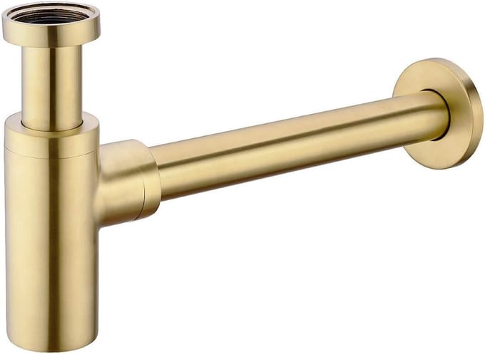 Flessifon wastafel - messing - geborsteld goud - 1 1/4 inch