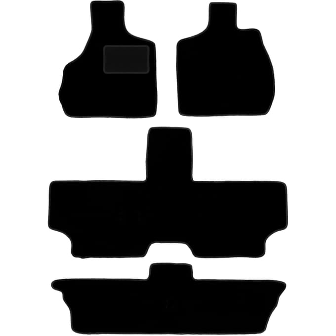 Zwarte velours vloermatten voor: Chrysler Voyager IV 7-zits (2000-2008)
