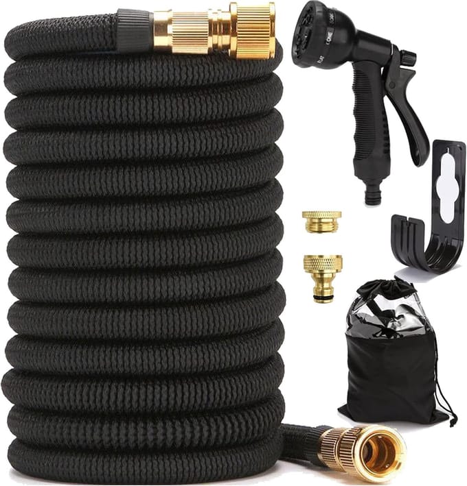 Uitbreidbare Tuinslang - Flexibele Slang - Tuin Bewatering - Anti-lekkage Ontwerp - 30 Meter Lengte - Zwart