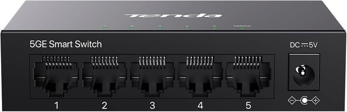 Netwerk Switch - LAN Divider - Netwerk Stabiliteit - 5 Gigabit Poorten - 10 x 6.4 x 2.5 cm - Metaal