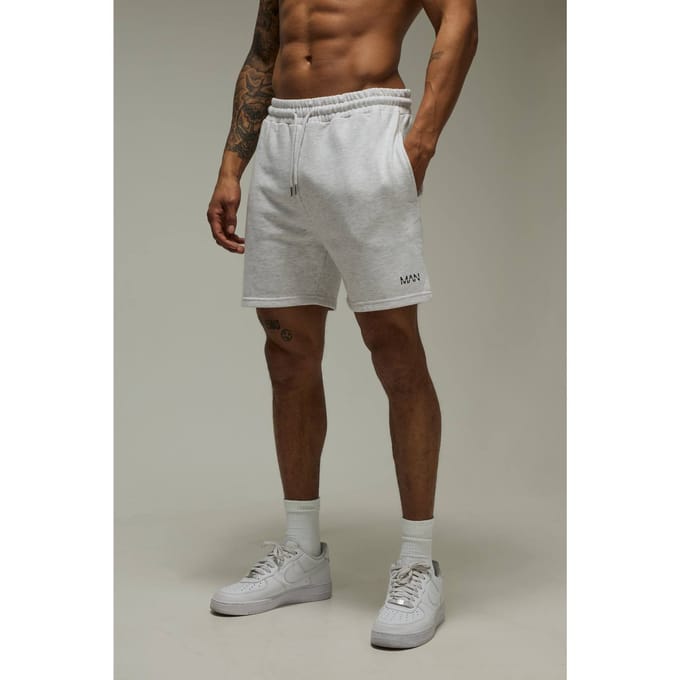 Men's Active Gym Loopback 5inch Shorts | Grey Marl | Size Large