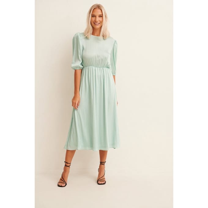 NA-KD Balloon Sleeve Structured Midi Dress Dames Jurk - Maat 40