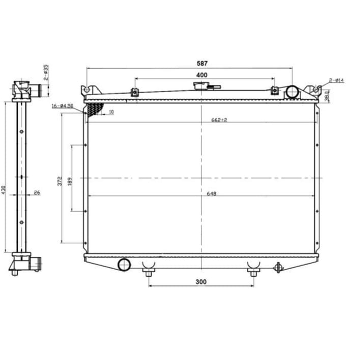 Radiator, motorkoeling NRF 503492