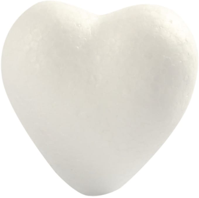 Harten, H: 6 cm, D: 3 cm, B: 6 cm, wit, 5 stuk/ 1 doos