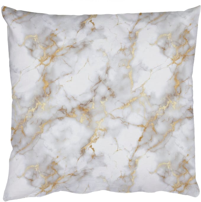 Sierkussens - Kussentjes Woonkamer - 50x50 cm - Gouden aders - Marmer - Wit
