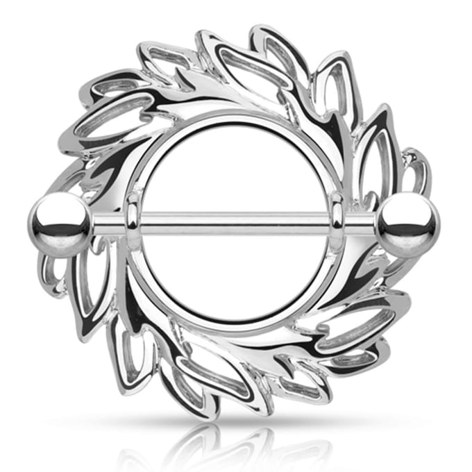 Tepelpiercing gedraaide bladeren 1.6x14 - LMPiercings