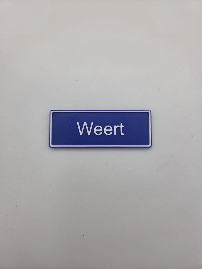Koelkast Magneet plaatsnaam 8 X 3 CM Weert