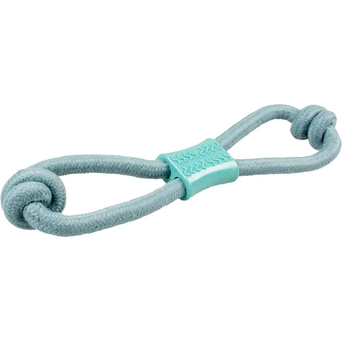 Hondentouw ring-8 met knopen en rubber Duvoplus