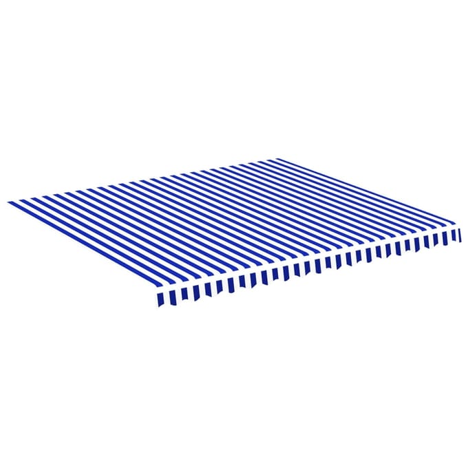 vidaXL - Vervangingsdoek - voor - luifel - 400x350 - cm - polyester - blauw - en - wit