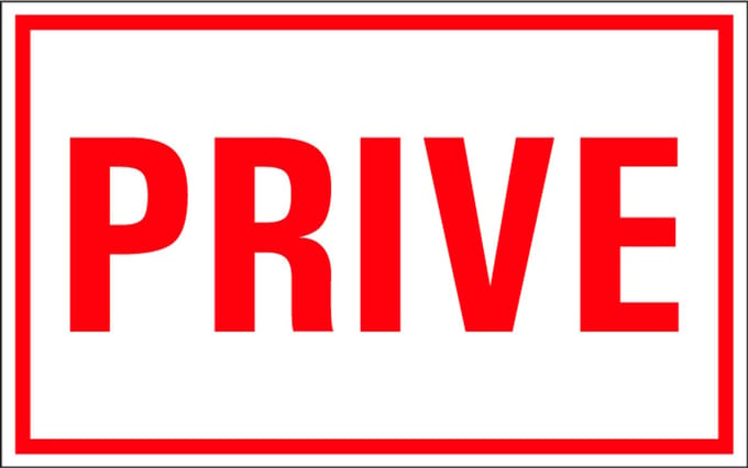 Prive bordje - kunststof 320 x 200 mm