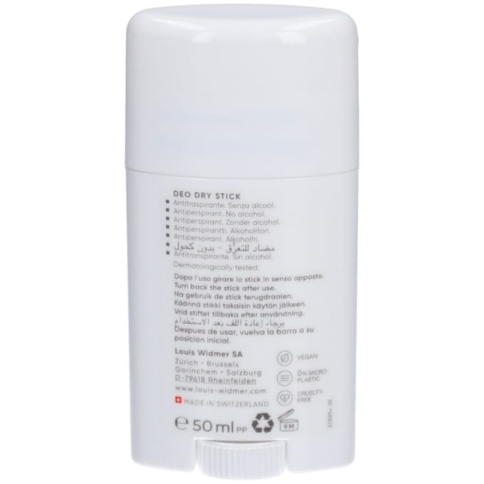 Louis Widmer Bodycare Deo Dry Stick Antiperspirant Licht Geparfumeerd Deodorant