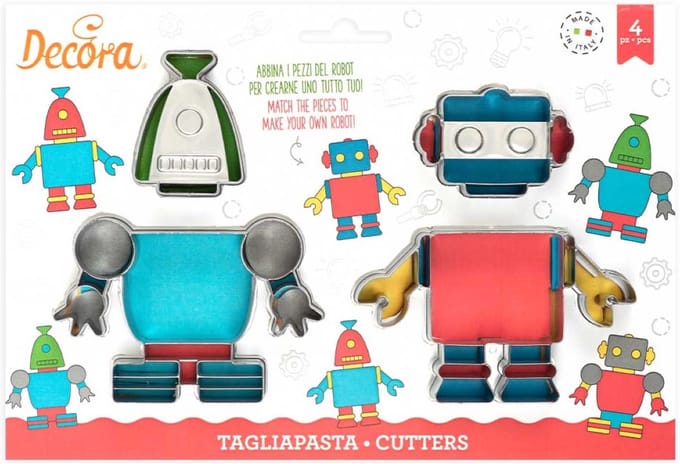 Decora Koekjesuitsteker Plastic - Robots pk/4