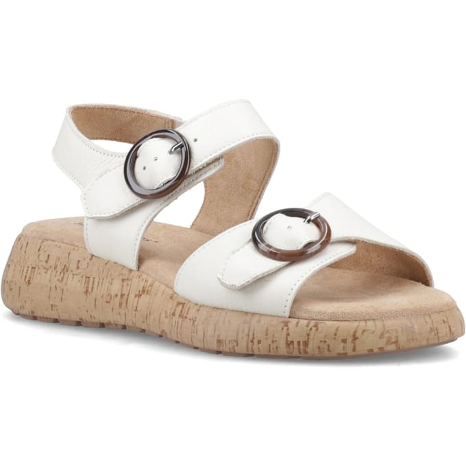 Hush Puppies Alison Leren Dames Crème Sandalen