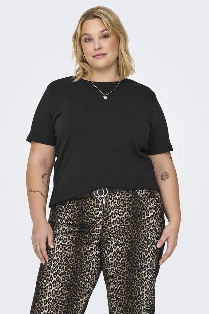 ONLY CARMAKOMA - CARJEN LIFE SS JEANS TEE JRS NOOS - Dames - T-shirts