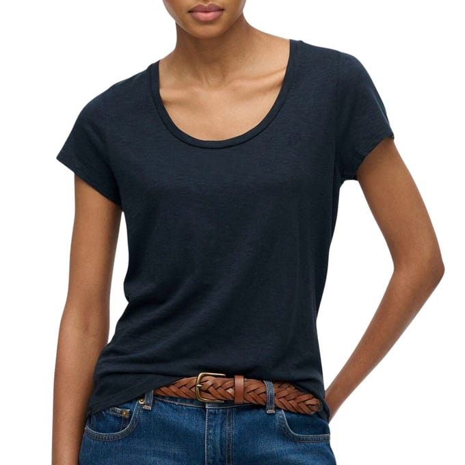 Superdry Studios T-shirt met Slanke Pasvorm Blauw Grootte: 38