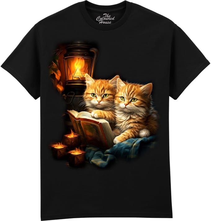 Katten Red Kittens By Candlelight The Coloured House T-shirt M