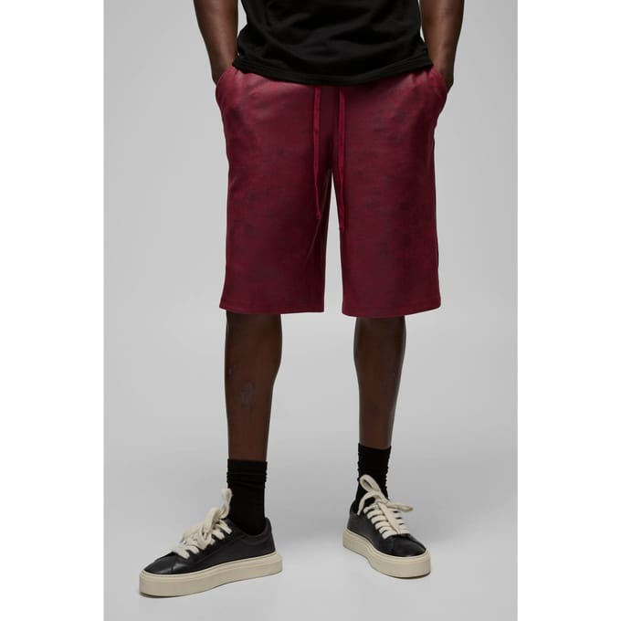 Antieke Suedette Jorts met elastische tailleband | Red | Size Large
