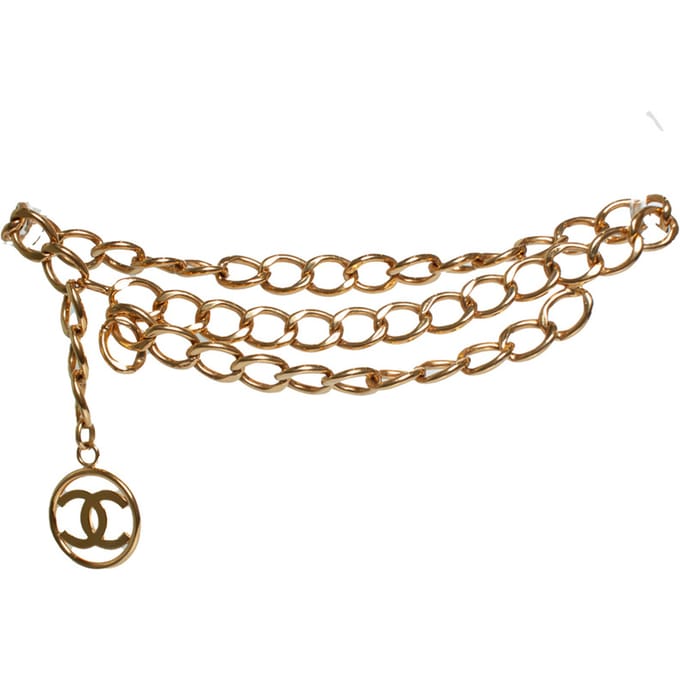 Chanel, verguld metalen 93 riem - ketting met CC-logo