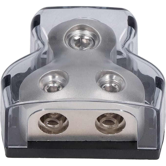 Auto Audio Versterker Splitter 2-Weg Stroomverdelingsblok Massaverdeling Aansluitblok gray