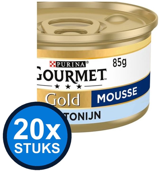 20x Gourmet - Gold Mousse Tonijn - Kattenvoer Natvoer - 85 g