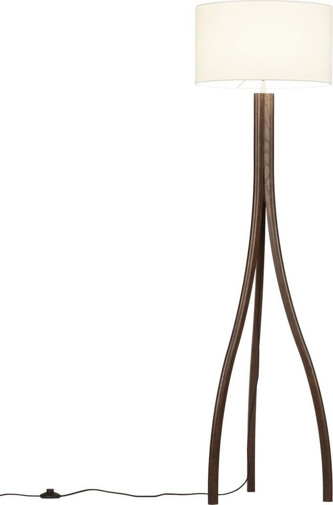 Lumidora Vloerlamp 31405 - ORLANDO - E27 - Wit - Bruin - Hout - ⌀ 45 cm