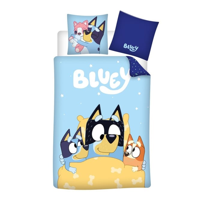 Bluey dekbedovertrek lichtblauw 140 x 200 cm
