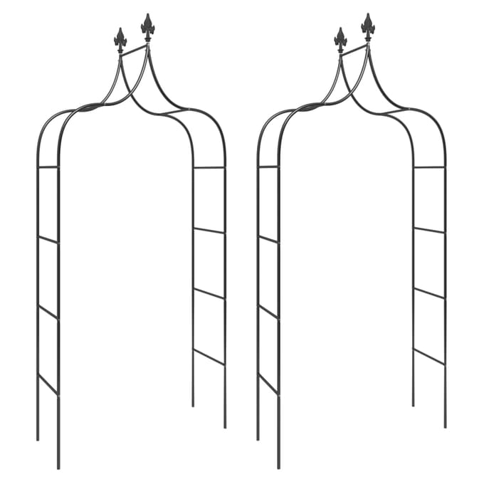 Vidaxl Tuinprieëlen, 2 Stuks, Zwart, 120X38X260 Cm, Staal