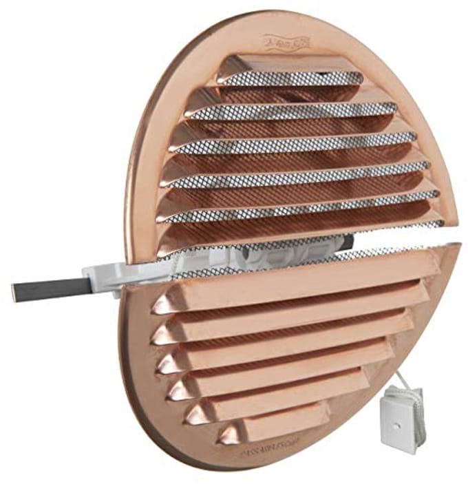 Rond Ventilatierooster Ø155mm - Opvouwbaar Koper met Insectennet
