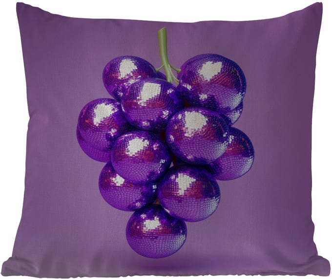 Buitenkussen - Druif - Disco - Glitter - Paars - 45x45 cm - Weerbestendig