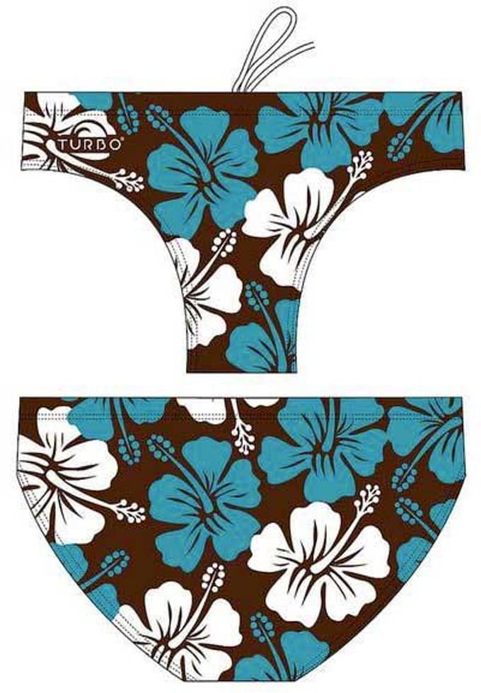 Turbo Surf Flower Zwemslip Bruin S Man