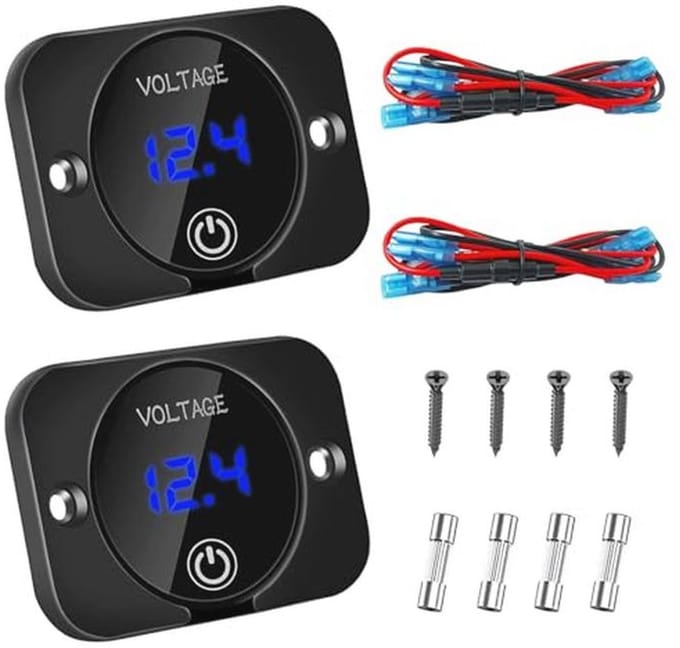 Digitale Voltmeter - Accu Indicatormeter 12V met Waterproof Scherm - Set van 2