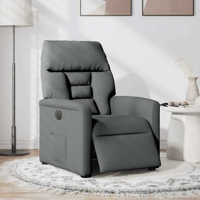 vidaXL - Fauteuil - elektrisch - verstelbaar - stof - donkergrijs