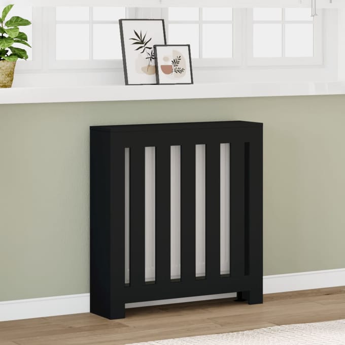 Cache-radiateur Noir 78x20x82 cm Matériau à base de bois