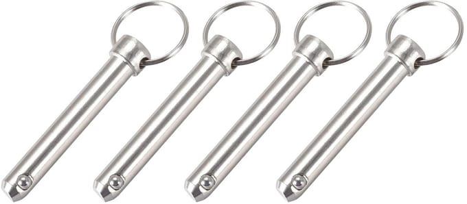 Quick Release Pins 10mm x 60mm - 4 Stuks Carbon Staal Trekpen voor Scheepsbouw en Bootaccessoires