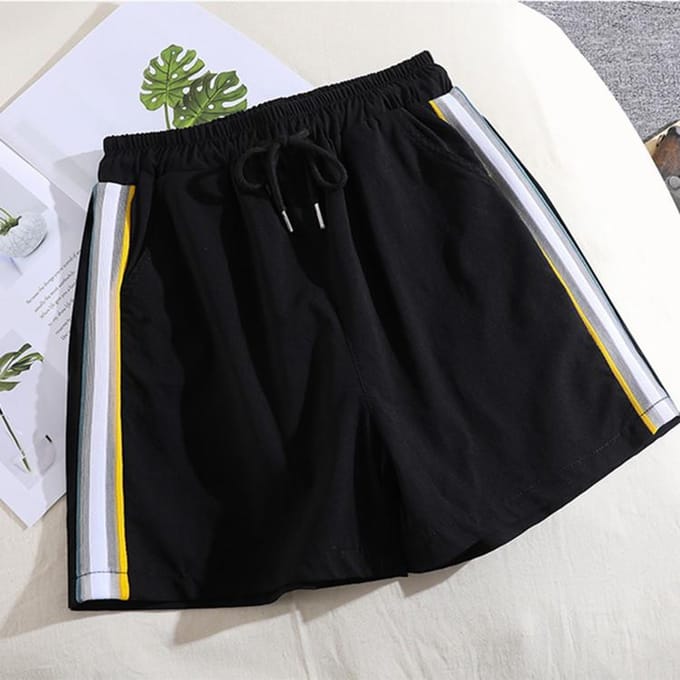 Zomer Sneldrogend Drie- en vierpunts Korte Broek Stretchbroek Grote Maat Casual Trainingsbroek M black