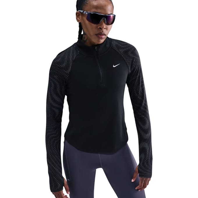 Damestrui met lange mouwen en 1/4 rits Nike Tempo Flash