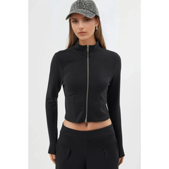 Fitted Gebreide Jas met Ritsluiting