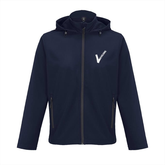 Security softshell jas met capuchon – Waterafstotend – 2-laags - Navy - Maat S
