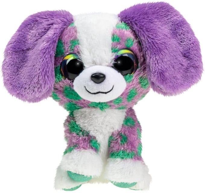 Lumo Stars pluche knuffel hond Rekku 15cm met grote ogen.